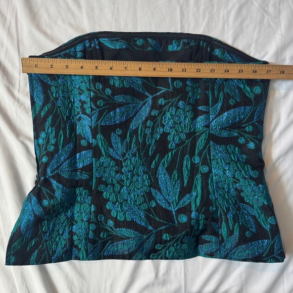 NWT Lilly Pulitzer Camilo Strapless Brocade Top in Green and Blue, Size 10 - Picture 9 of 10